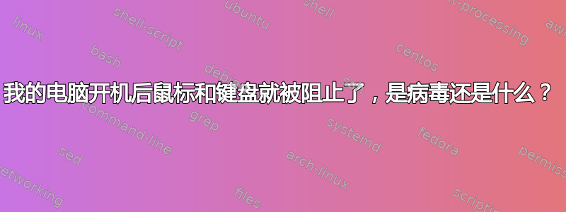 我的电脑开机后鼠标和键盘就被阻止了，是病毒还是什么？