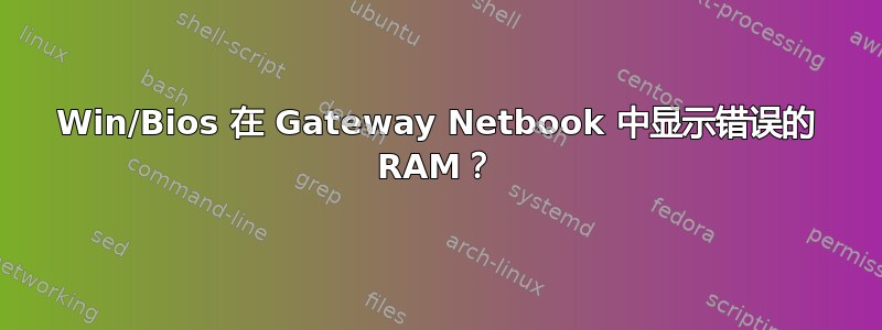 Win/Bios 在 Gateway Netbook 中显示错误的 RAM？