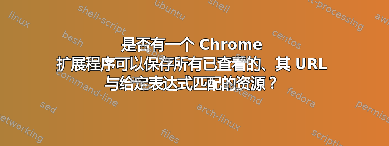 是否有一个 Chrome 扩展程序可以保存所有已查看的、其 URL 与给定表达式匹配的资源？