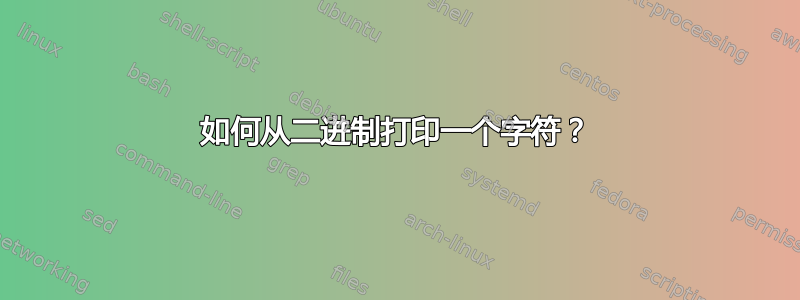 如何从二进制打印一个字符？