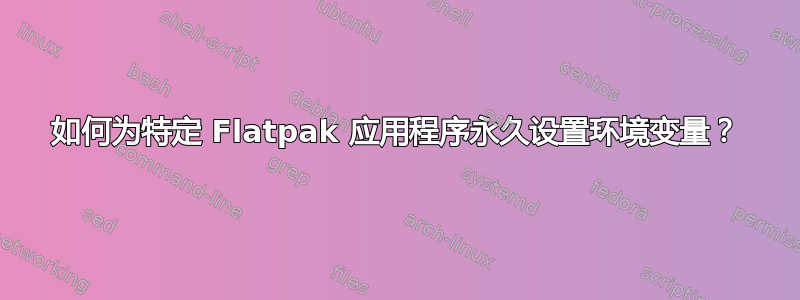 如何为特定 Flatpak 应用程序永久设置环境变量？