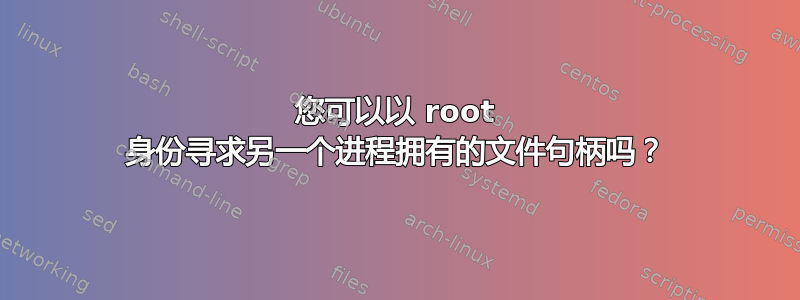 您可以以 root 身份寻求另一个进程拥有的文件句柄吗？