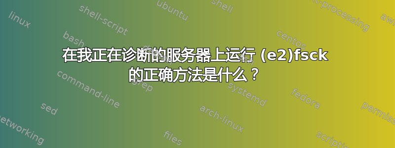 在我正在诊断的服务器上运行 (e2)fsck 的正确方法是什么？