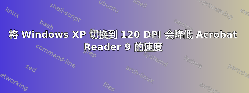 将 Windows XP 切换到 120 DPI 会降低 Acrobat Reader 9 的速度