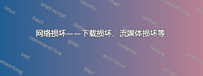 网络损坏——下载损坏、流媒体损坏等