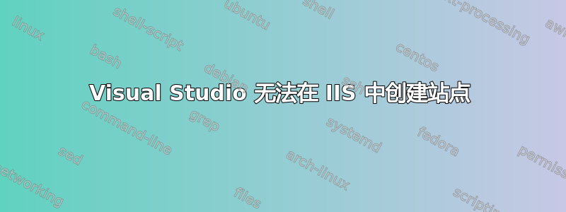 Visual Studio 无法在 IIS 中创建站点