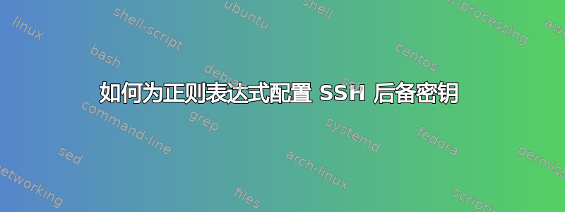 如何为正则表达式配置 SSH 后备密钥