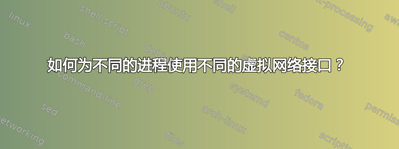 如何为不同的进程使用不同的虚拟网络接口？