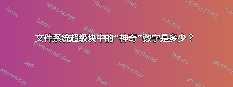 文件系统超级块中的“神奇”数字是多少？