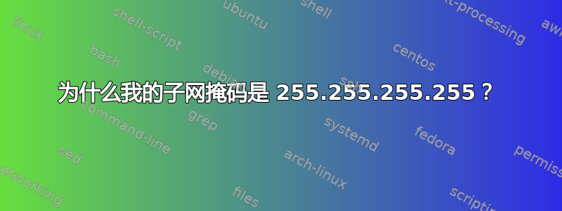 为什么我的子网掩码是 255.255.255.255？