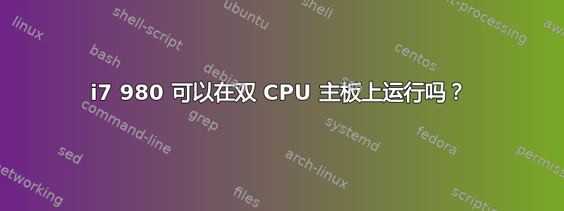 i7 980 可以在双 CPU 主板上运行吗？