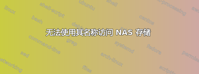 无法使用其名称访问 NAS 存储