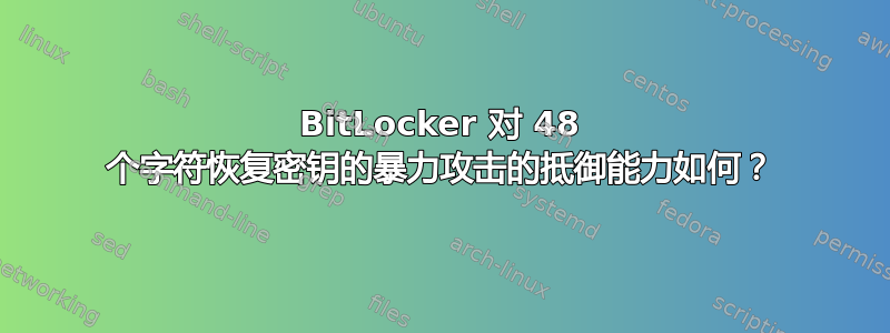 BitLocker 对 48 个字符恢复密钥的暴力攻击的抵御能力如何？