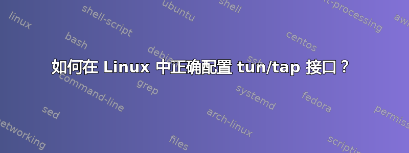 如何在 Linux 中正确配置 tun/tap 接口？