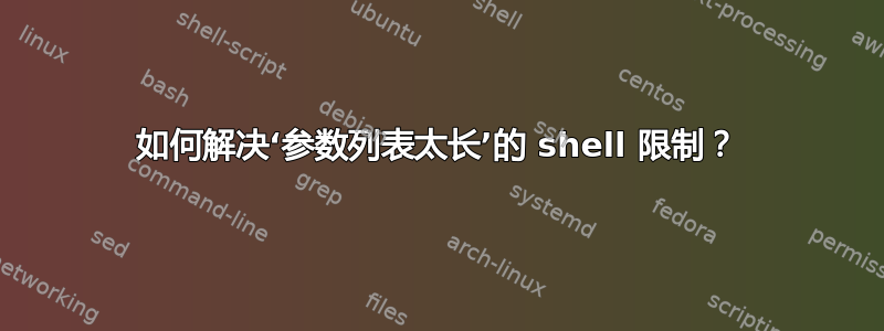 如何解决‘参数列表太长’的 shell 限制？