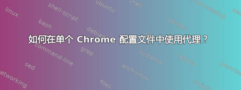 如何在单个 Chrome 配置文件中使用代理？