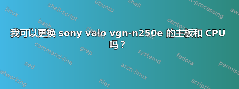 我可以更换 sony vaio vgn-n250e 的主板和 CPU 吗？