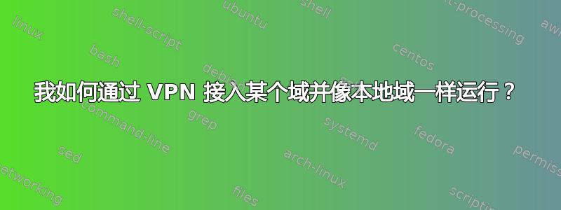 我如何通过 VPN 接入某个域并像本地域一样运行？