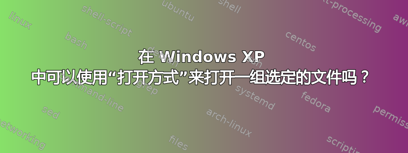 在 Windows XP 中可以使用“打开方式”来打开一组选定的文件吗？