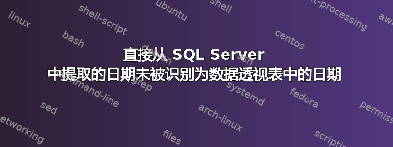 直接从 SQL Server 中提取的日期未被识别为数据透视表中的日期