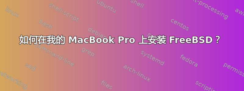 如何在我的 MacBook Pro 上安装 FreeBSD？