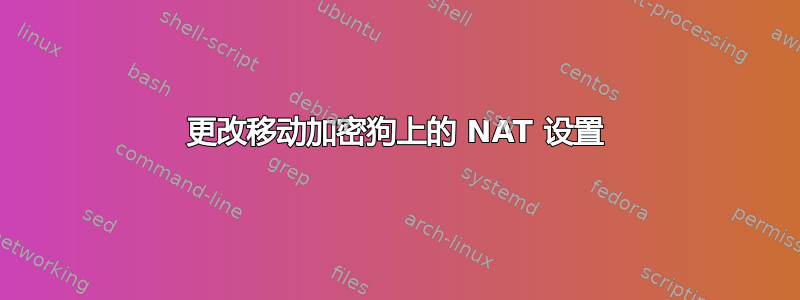 更改移动加密狗上的 NAT 设置