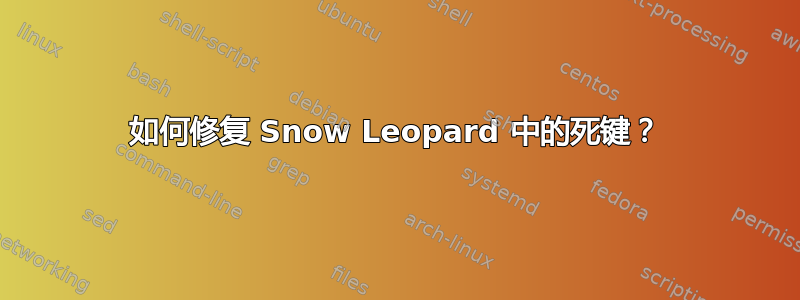 如何修复 Snow Leopard 中的死键？