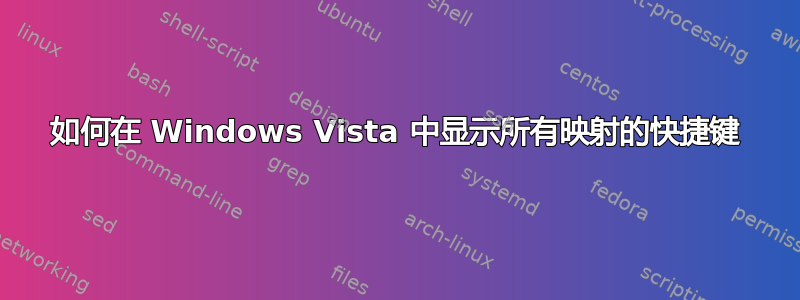 如何在 Windows Vista 中显示所有映射的快捷键