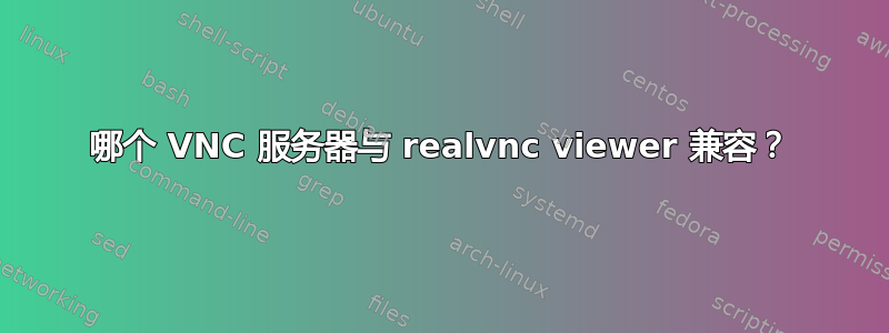 哪个 VNC 服务器与 realvnc viewer 兼容？