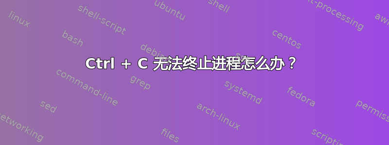 Ctrl + C 无法终止进程怎么办？