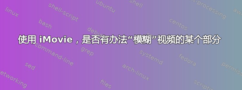 使用 iMovie，是否有办法“模糊”视频的某个部分