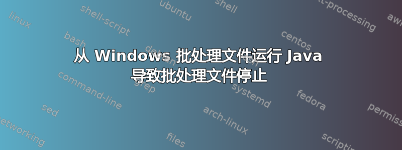 从 Windows 批处理文件运行 Java 导致批处理文件停止