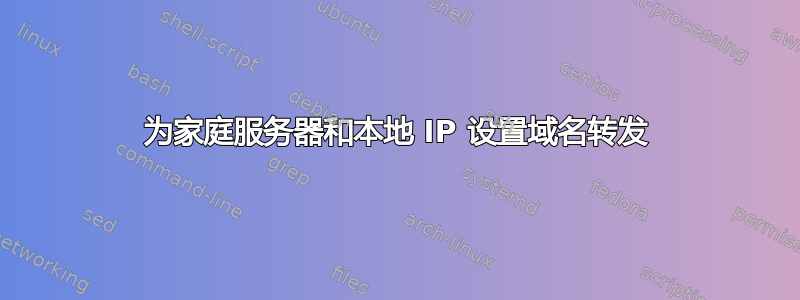 为家庭服务器和本地 IP 设置域名转发