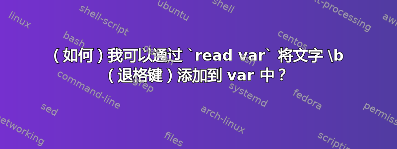 （如何）我可以通过 `read var` 将文字 \b （退格键）添加到 var 中？