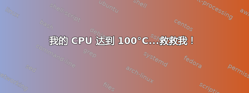 我的 CPU 达到 100°C...救救我！