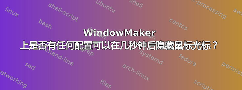 WindowMaker 上是否有任何配置可以在几秒钟后隐藏鼠标光标？