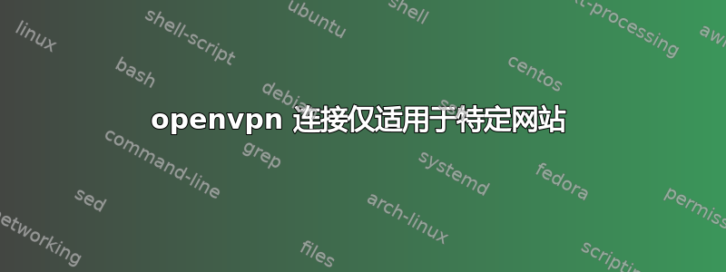 openvpn 连接仅适用于特定网站