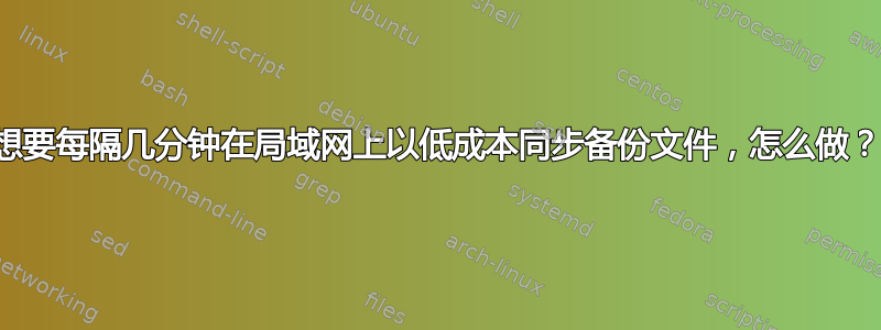 想要每隔几分钟在局域网上以低成本同步备份文件，怎么做？