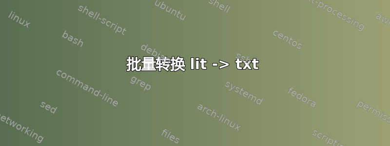 批量转换 lit -> txt