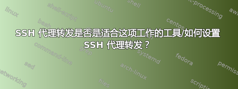 SSH 代理转发是否是适合这项工作的工具/如何设置 SSH 代理转发？