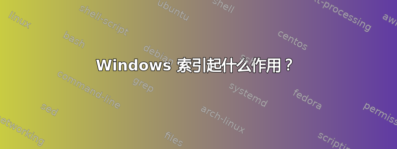 Windows 索引起什么作用？