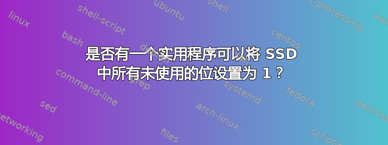 是否有一个实用程序可以将 SSD 中所有未使用的位设置为 1？