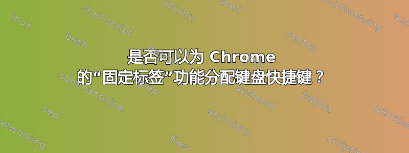 是否可以为 Chrome 的“固定标签”功能分配键盘快捷键？