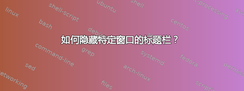 如何隐藏特定窗口的标题栏？