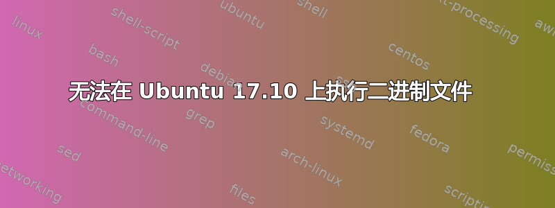 无法在 Ubuntu 17.10 上执行二进制文件 