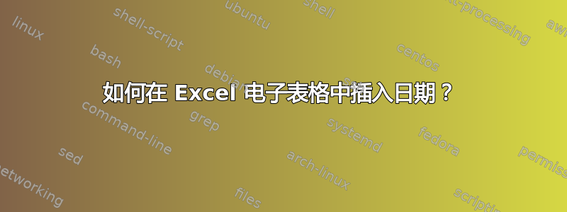 如何在 Excel 电子表格中插入日期？