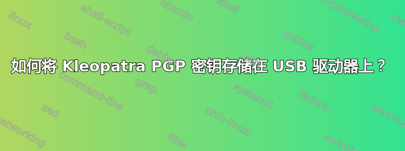 如何将 Kleopatra PGP 密钥存储在 USB 驱动器上？