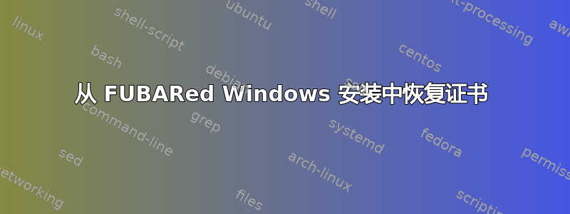 从 FUBARed Windows 安装中恢复证书