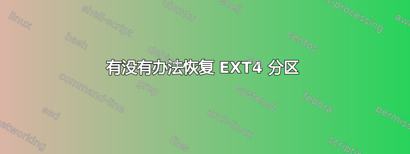 有没有办法恢复 EXT4 分区