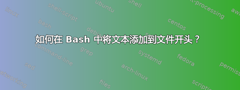 如何在 Bash 中将文本添加到文件开头？